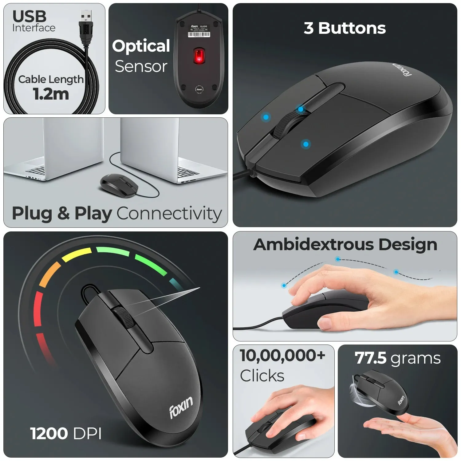 Foxin USB Mouse (Glide) view 5